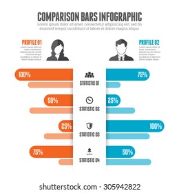 Comparison Bars Infographic Design Element.