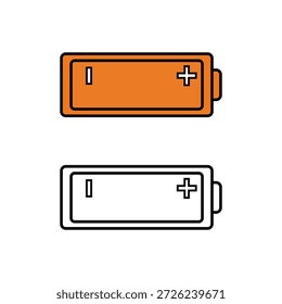 Comparison of battery levels isolated on white background