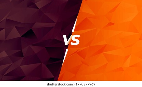 comparison or battle versus screen in low poly style