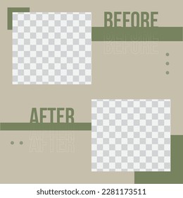 comparison before and after photo frame gradient background vector
before after template