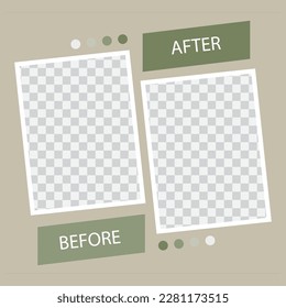 comparison before and after photo frame gradient background vector
before after template