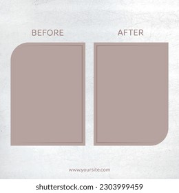 comparison before and after photo frame gradient background vector before after template