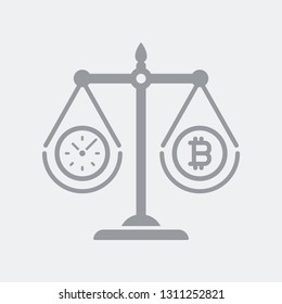Comparison between time and bitcoin