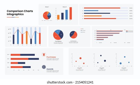 Comparison business infographics set design