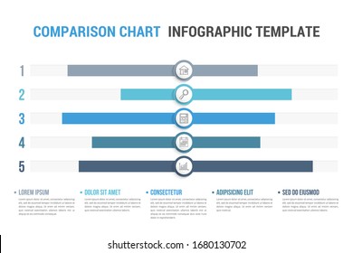 Comparison Chart With Five Elements And Legend, Infographic Template For Web, Business, Presentations, Vector Eps10 Illustration