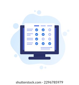 comparison chart icon with a computer