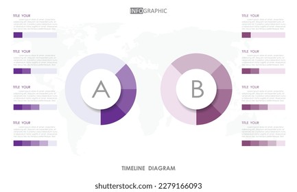 comparison chart timeline roadmap project diagram Infographic template for business. 2 chart modern Timeline diagram with comparison presentation vector timeline roadmap infographic.