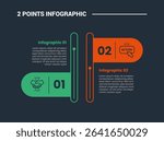 comparison choice infographic process diagram with round flag up and down with outline style vector illustration
