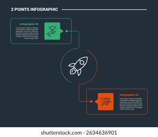 comparison choice infographic process diagram with round rectangle box line circle connected with outline style vector illustration