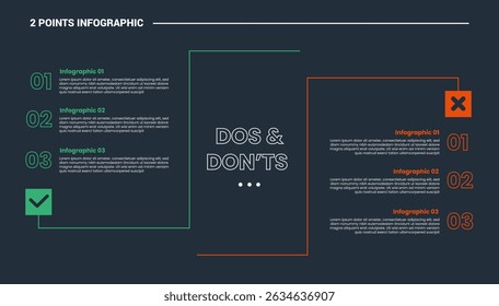 comparison choice infographic process diagram with open long container line with outline style vector illustration
