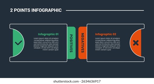 comparison choice infographic process diagram with round rectangle box with outline style vector illustration