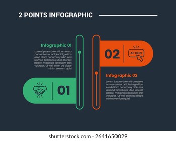 comparison choice infographic process diagram with round flag up and down with outline style vector illustration