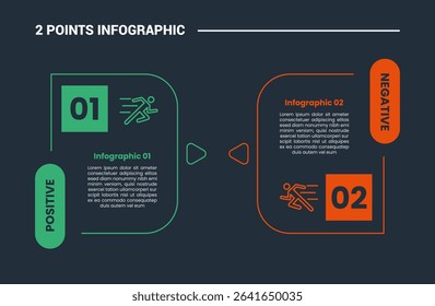 comparison choice infographic process diagram with round box with vertical badge title with outline style vector illustration