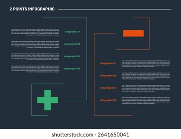 comparison choice infographic process diagram with plus and minus with up and down line with outline style vector illustration