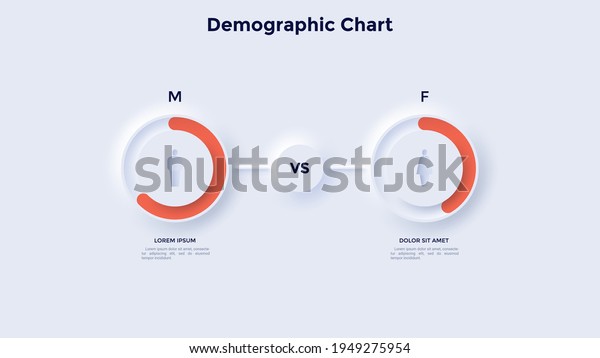 Comparison Diagram Man Woman Symbols Percentage Stock Vector Royalty