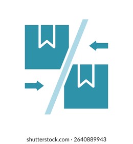Comparison dual tone blue color, mini illustration icon. use for modern concept, print, UI, UX kit, web and app development. Vector related to product offering, marketing, business.