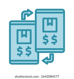 Comparison dual tone blue color, mini illustration icon. use for modern concept, print, UI, UX kit, web and app development. Vector related to product offering, marketing, business.