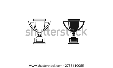 Comparison of empty and filled trophy icons in a minimalist design style