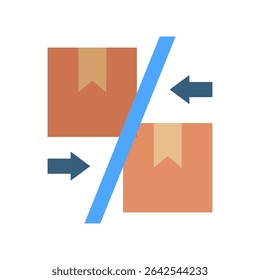 Comparison flat color, mini illustration icon. use for modern concept, print, UI, UX kit, web and app development. Vector related to product offering, marketing, business.