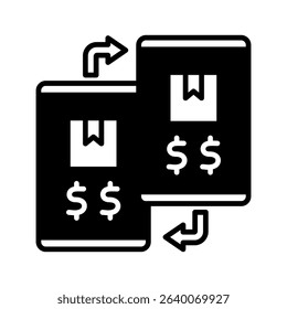 Comparison glyph, mini illustration icon. use for modern concept, print, UI, UX kit, web and app development. Vector related to product offering, marketing, business.