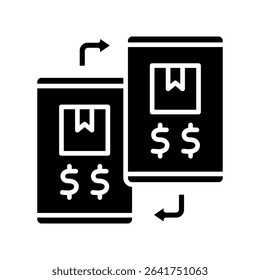 Comparison glyph, mini illustration icon. use for modern concept, print, UI, UX kit, web and app development. Vector related to product offering, marketing, business.