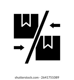 Comparison glyph, mini illustration icon. use for modern concept, print, UI, UX kit, web and app development. Vector related to product offering, marketing, business.