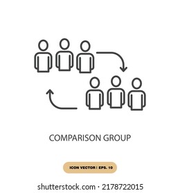 comparison group icons  symbol vector elements for infographic web