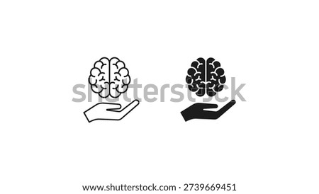Comparison of a healthy brain and a brain affected by neurodegeneration in hands.