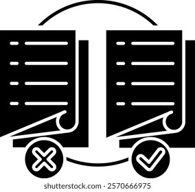 Comparison Icon - Black Filled Style - Social Anxiety Theme