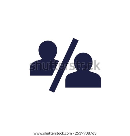 comparison icon with people on white