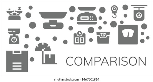 comparison icon set. 11 filled comparison icons.  Simple modern icons about  - Scale
