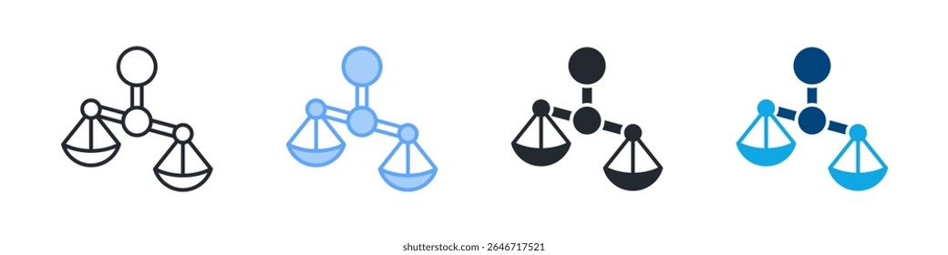 Comparison Icon Set Multiple Style. Designed In Outline, Blue, Glyph, Dual Tone