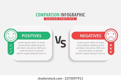 Comparison Infographic Design Template, Comparison between companies and products and services, Business presentation concept with 2 options, To do list or planning icon, vector illustration.