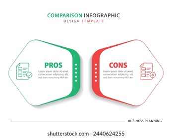 Comparison Infographic Design Template, Comparison between companies and products and services, Business presentation concept with 2 options, To do list or planning icon, vector illustration.