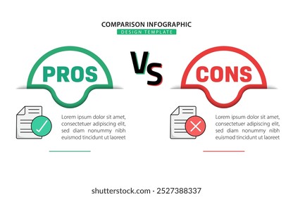Comparison Infographic Design Template, Comparison between companies and products and services, Business presentation concept with 2 options, To do list or planning icon, vector illustration.