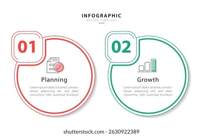 Vergleich Infografik Design Template, Vergleich zwischen Unternehmen und Produkten und Dienstleistungen, Business-Präsentationskonzept mit 2 Optionen, To do list or planning icon, Vektorgrafik.