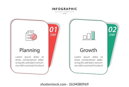 Comparison Infographic Design Template, Comparison between companies and products and services, Business presentation concept with 2 options, To do list or planning icon, vector illustration.