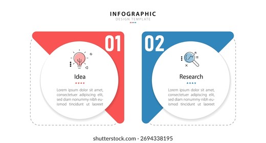 Vergleich Infografik Design Template, Vergleich zwischen Unternehmen und Produkten und Dienstleistungen, Business-Präsentationskonzept mit 2 Optionen, To do list or planning icon, Vektorgrafik.