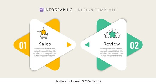 Modelo de Design Infográfico de Comparação, Comparação entre empresas e produtos e serviços, Conceito de apresentação de negócios com 2 opções, Lista de tarefas ou ícone de planejamento, ilustração vetorial.