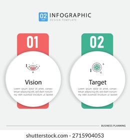 Comparison Infographic Design Template, Comparison between companies and products and services, Business presentation concept with 2 options, To do list or planning icon, vector illustration.