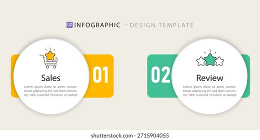 Modelo de Design Infográfico de Comparação, Comparação entre empresas e produtos e serviços, Conceito de apresentação de negócios com 2 opções, Lista de tarefas ou ícone de planejamento, ilustração vetorial.