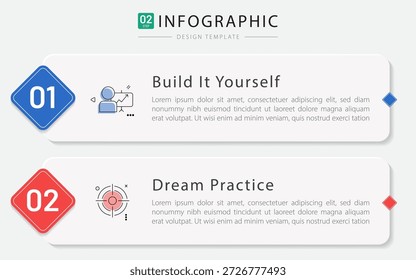 Modelo de Design Infográfico de Comparação, Comparação entre empresas e produtos e serviços, Conceito de apresentação de negócios com 2 opções, Lista de tarefas ou ícone de planejamento, ilustração vetorial.