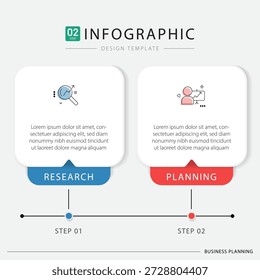 Modelo de Design Infográfico de Comparação, Comparação entre empresas e produtos e serviços, Conceito de apresentação de negócios com 2 opções, Lista de tarefas ou ícone de planejamento, ilustração vetorial.