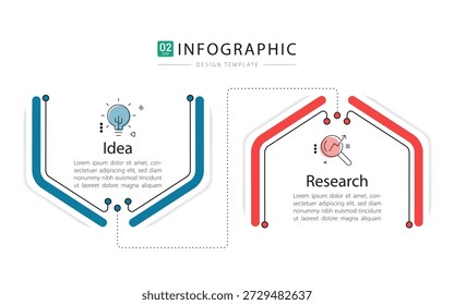 Modelo de Design Infográfico de Comparação, Comparação entre empresas e produtos e serviços, Conceito de apresentação de negócios com 2 opções, Lista de tarefas ou ícone de planejamento, ilustração vetorial.
