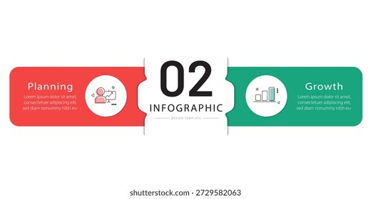 Modelo de Design Infográfico de Comparação, Comparação entre empresas e produtos e serviços, Conceito de apresentação de negócios com 2 opções, Lista de tarefas ou ícone de planejamento, ilustração vetorial.