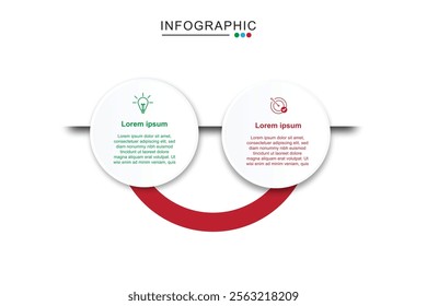 Comparison Infographic Design Template, Business presentation concept with 2 options, mission, business vision mission. Vector illustration