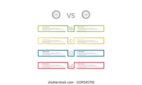 comparison infographic flow chart design . business infographic concept for presentations, banner, workflow layout, process diagram, flow chart and how it work