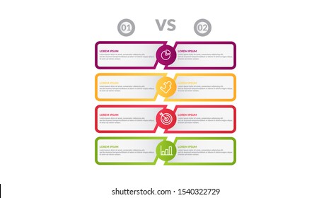 Comparison Infographic Flow Chart Design . Business Infographic Concept For Presentations, Banner, Workflow Layout, Comparison Diagram, Flow Chart And How It Work