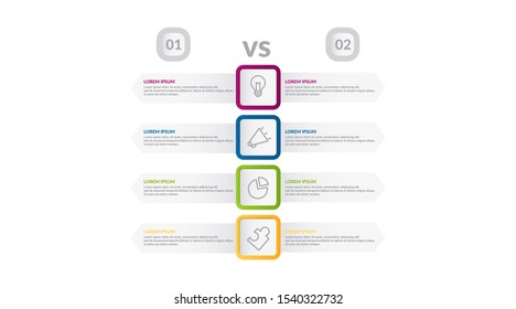 comparison infographic flow chart design . business infographic concept for presentations, banner, workflow layout, comparison diagram, flow chart and how it work