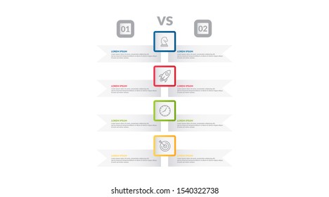 comparison infographic flow chart design . business infographic concept for presentations, banner, workflow layout, comparison diagram, flow chart and how it work